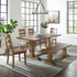 Start2Finish Joanna 6-piece dining table set with table, bench, and four ladder-back chairs in a modern wood finish.