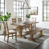 Start2Finish 6-piece dining table set with table, bench, two ladder-back chairs, and two arm chairs, ideal for family meals.
