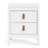 White Madrid 2 Drawer Nightstand by Start2Finish showing smooth surface, two drawers, and modern design for bedroom storage.