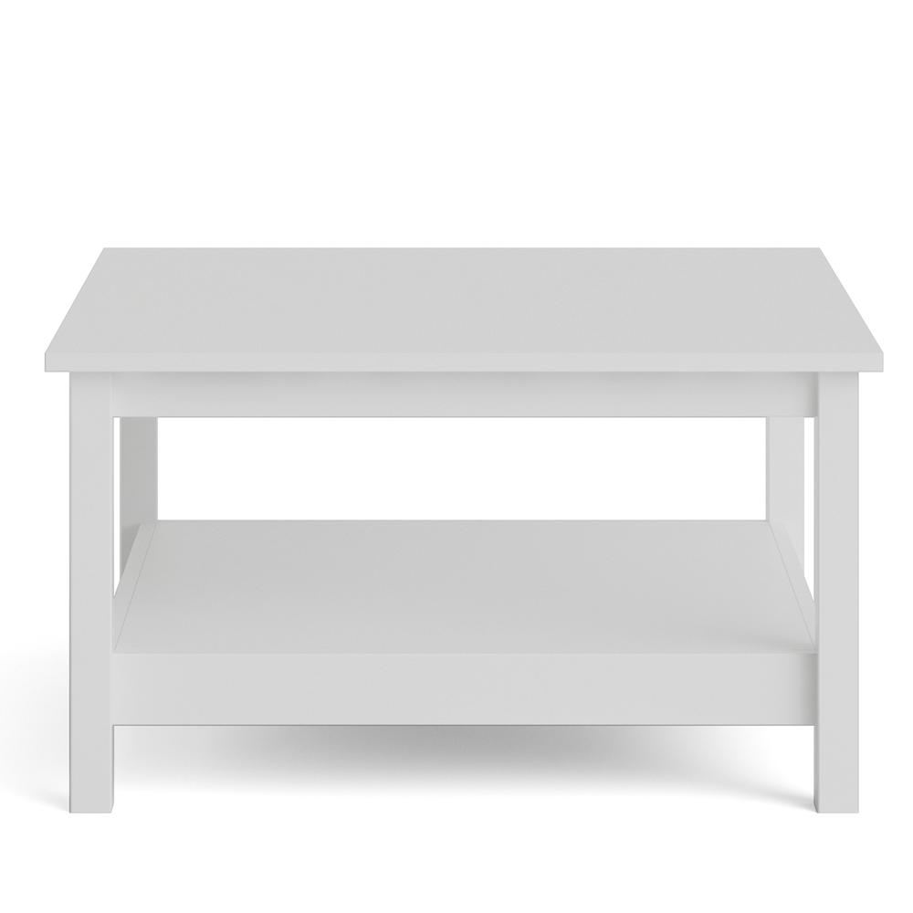 White Madrid coffee table by Start2Finish, showcasing a modern rectangular furniture piece with clean lines and a smooth surface.