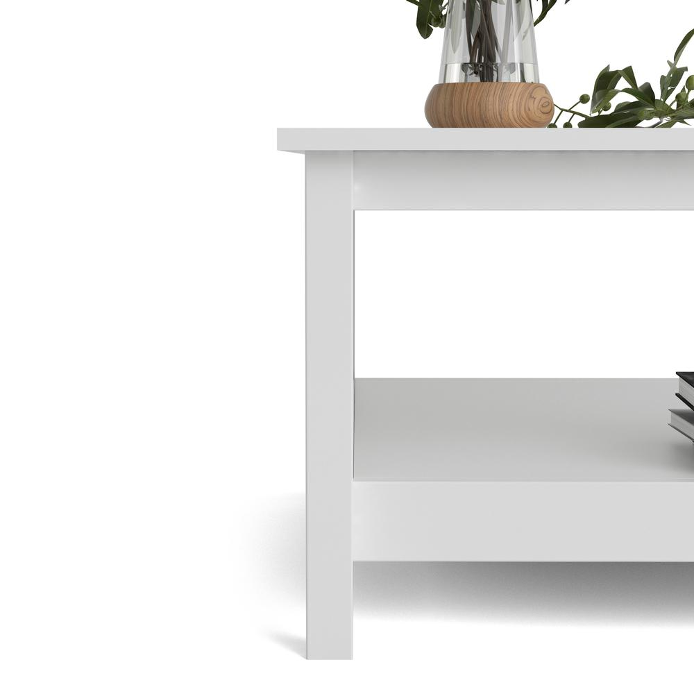 White Madrid coffee table from Start2Finish featuring a modern wooden furniture design with a smooth top and sturdy legs.