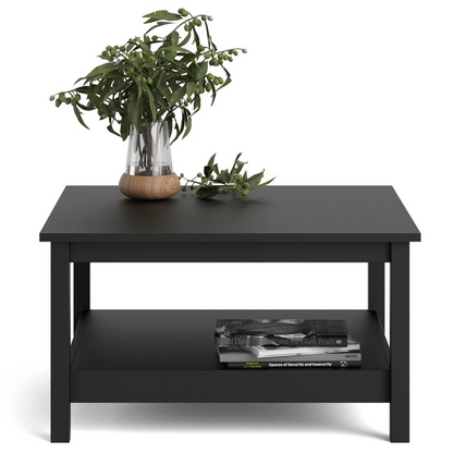Black matte Madrid coffee table by Start2Finish, modern furniture with a sleek rectangular design and smooth surface.