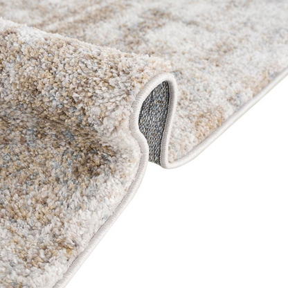Start2Finish Cozy Shag Abstract Area Rug featuring plush texture and modern design in soft neutral tones.