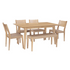 Start2Finish Cadence 6-piece dining set in natural wood finish, includes table and six matching chairs.