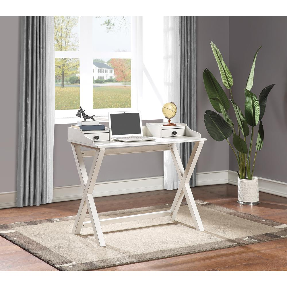 Start2Finish Barton writing desk in white wash finish with clean lines and spacious workspace, ideal for home office or study.