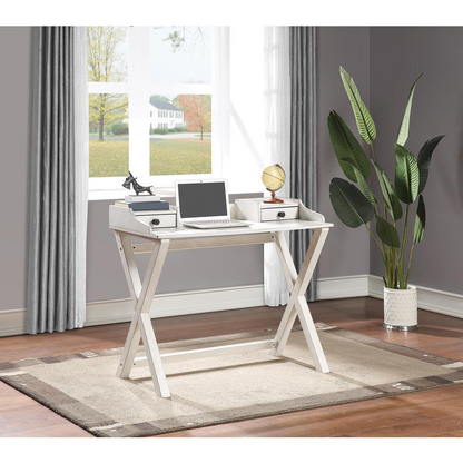 Start2Finish Barton writing desk in white wash finish with clean lines and spacious workspace, ideal for home office or study.