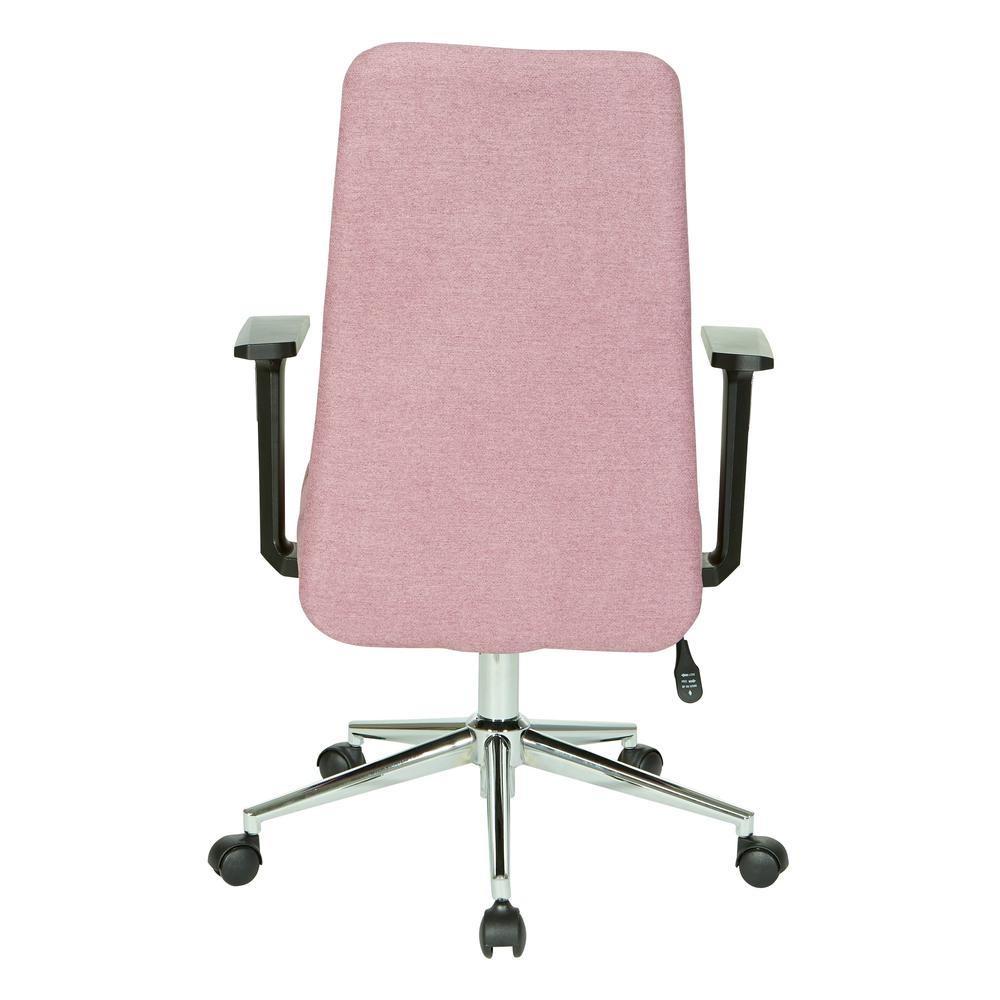 Start2Finish Evanston office chair in orchid fabric with chrome base, ergonomic swivel furniture for workspace comfort.