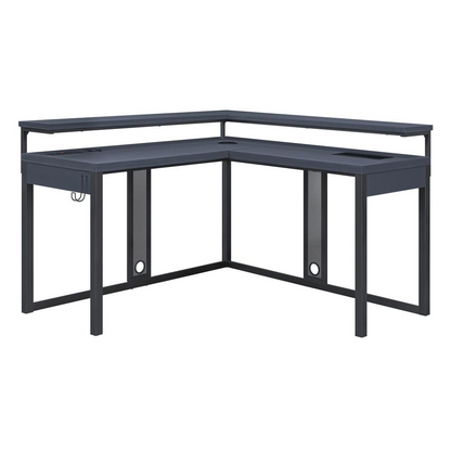 Start2Finish Loadout L/Shape Gaming Desk in gold with spacious L-shaped surface and sturdy metal frame, ideal for gaming and work setups.