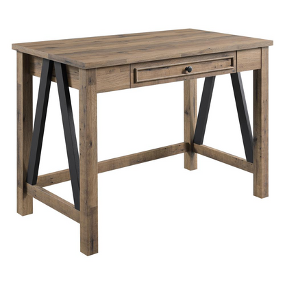 Start2Finish Quinton writing desk with drawer in salvage oak showing smooth wooden surface and modern design.