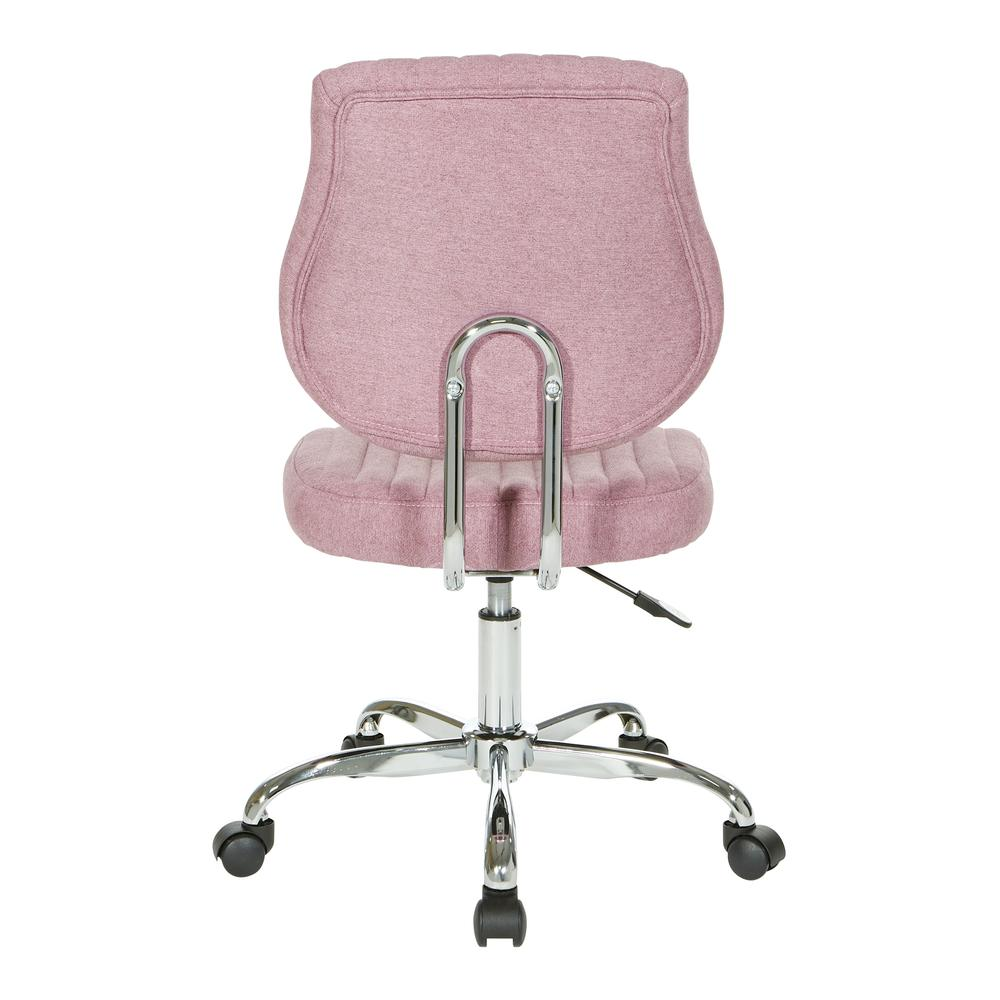 Sunnydale office chair with orchid fabric upholstery and chrome base, ergonomic furniture by Start2Finish.