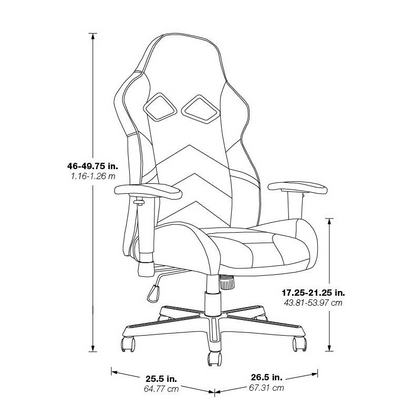 Vapor Gaming Chair by Start2Finish in black faux leather with red accents, featuring ergonomic design and adjustable armrests.