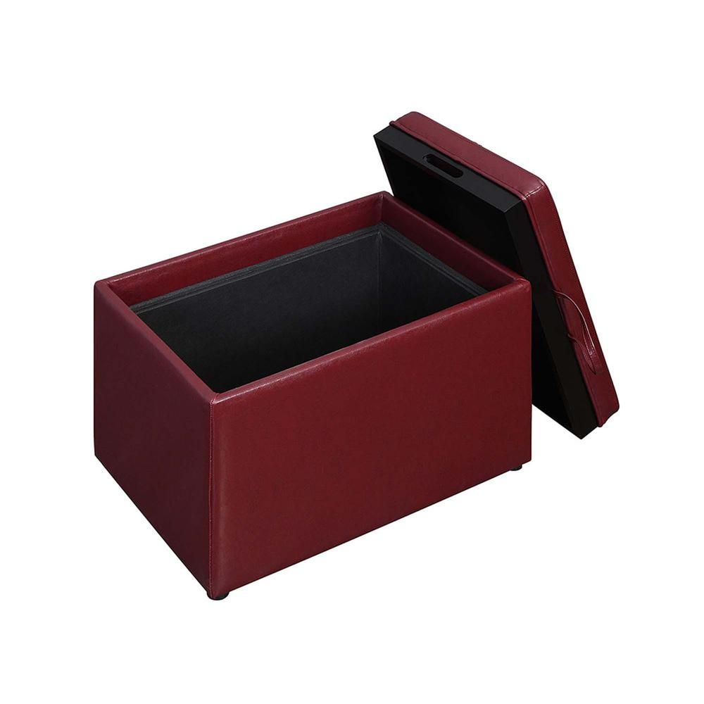 Start2Finish Designs4Comfort accent storage ottoman with reversible tray, featuring soft fabric upholstery and versatile storage space.