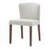 Pair of Start2Finish Albie fabric dining side chairs with cushioned seats and wooden legs, shown in a modern dining room setting.