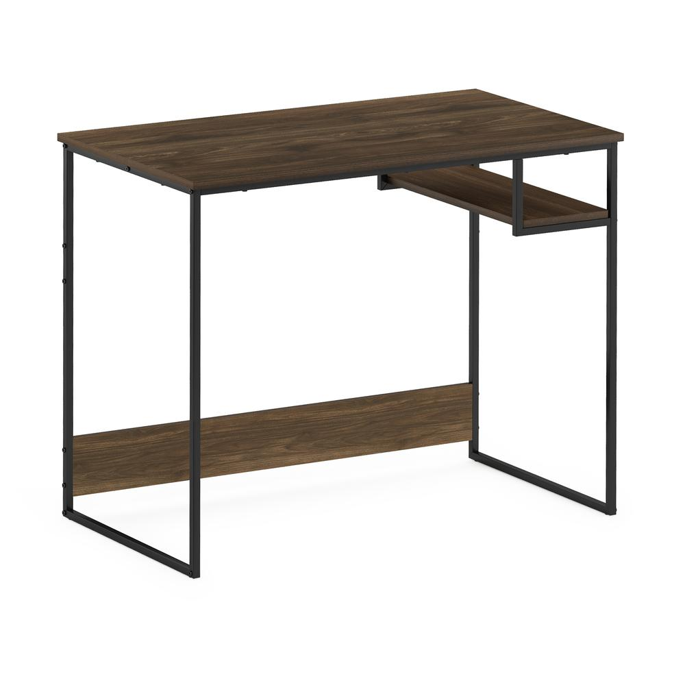 Furinno Moretti modern lifestyle study desk in Columbia Walnut with sleek design and spacious surface, ideal for home office or study area.