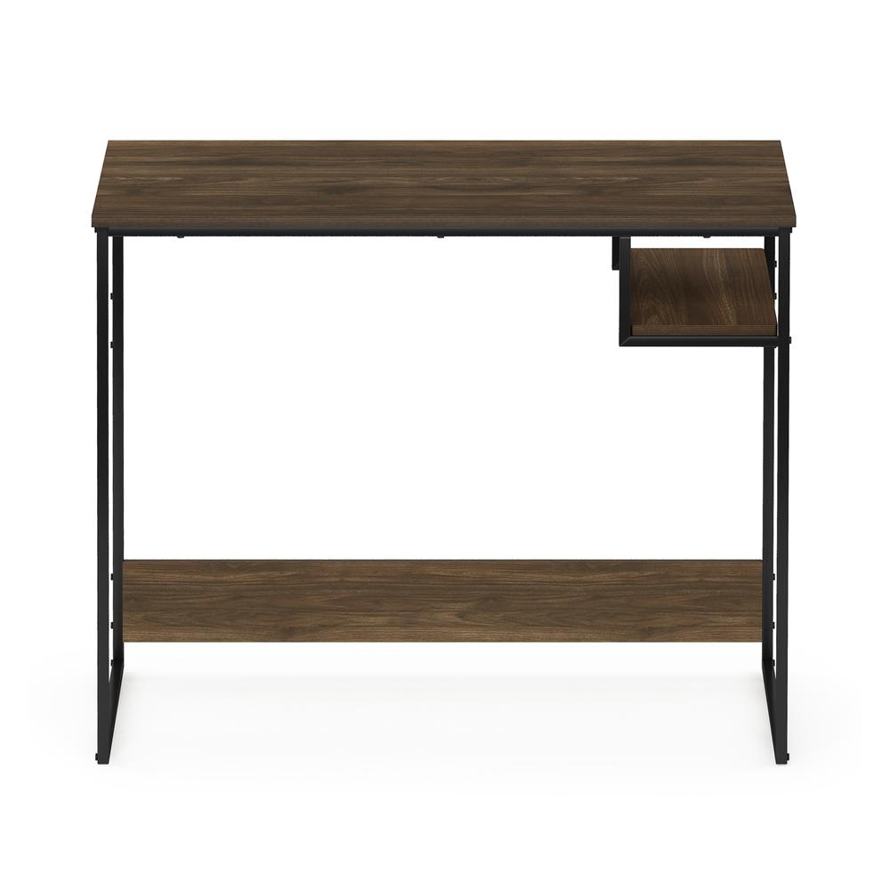 Start2Finish Furinno Moretti modern study desk in Columbia Walnut wood finish, featuring a sleek, minimalist furniture design.