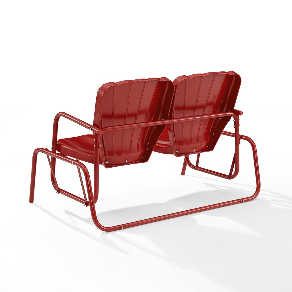 Start2Finish Ridgeland Retro Outdoor Loveseat Glider in weather-resistant wood finish, featuring a classic vintage design.