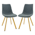 Set of 2 Markley modern leather dining chairs with gold metal legs, featuring sleek design and comfortable seating.