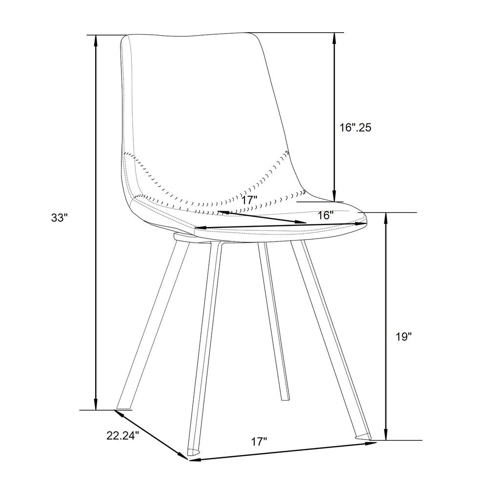 Modern leather dining chair with metal legs by Start2Finish featuring a sleek design and comfortable seating.
