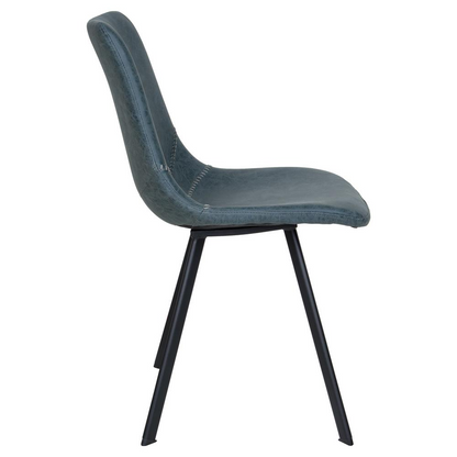 Set of 2 Markley Modern Leather Dining Chairs with metal legs, featuring sleek design and cushioned seats for stylish dining rooms.