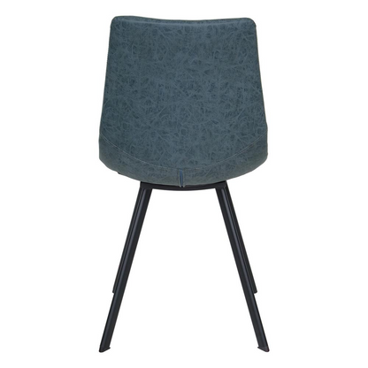 Set of 2 Markley modern leather dining chairs with metal legs, featuring sleek design and cushioned seats for contemporary dining rooms.