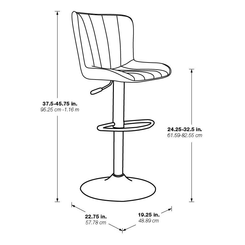 Start2Finish Kirkdale adjustable stools in charcoal faux leather, 2-pack, modern furniture with ergonomic design.