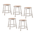 Five grey Start2Finish NPS® 18-inch heavy-duty steel stools with sturdy frames and non-slip feet, ideal for tough work environments.
