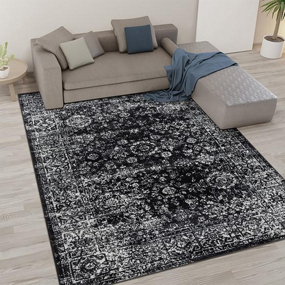 Distressed vintage Persian woven area rug by Start2Finish featuring intricate patterns and a weathered, antique look.
