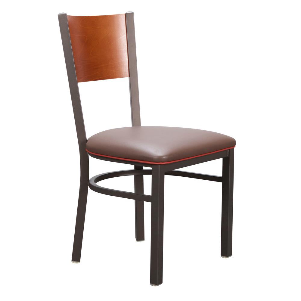 Set of two brown Elmer Side Chairs by Start2Finish, featuring wooden frames and cushioned seats for stylish dining room seating.