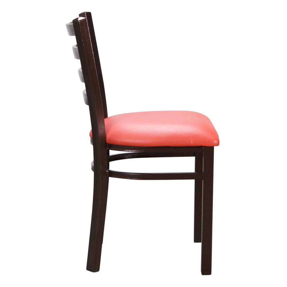 Red metal side chairs by Start2Finish, set of 2, with sleek modern design and sturdy metal frames.