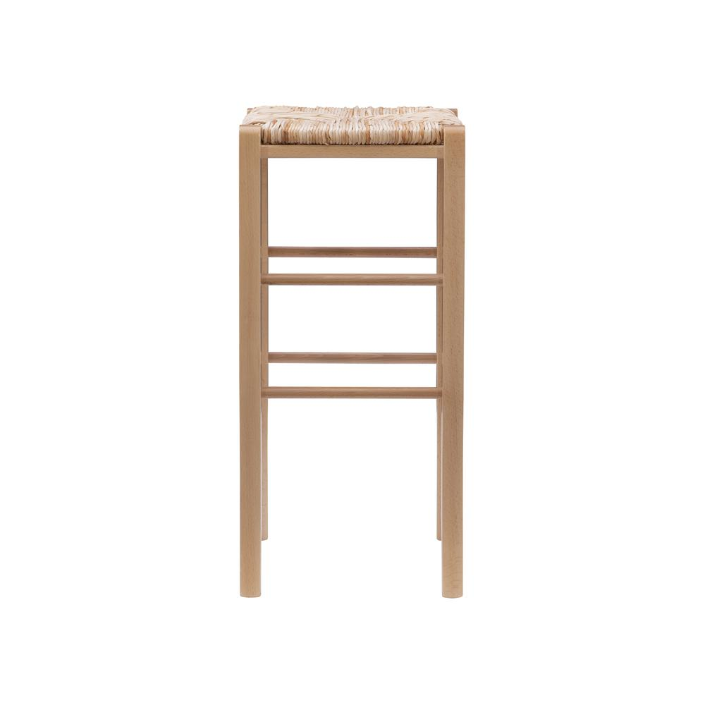 Pair of Gianna backless barstools from Start2Finish with natural wood finish, sleek design, and sturdy construction.