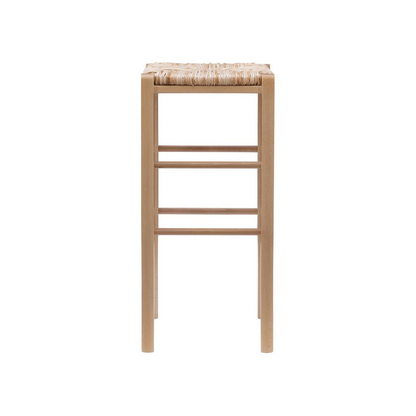 Pair of Gianna backless barstools from Start2Finish with natural wood finish, sleek design, and sturdy construction.