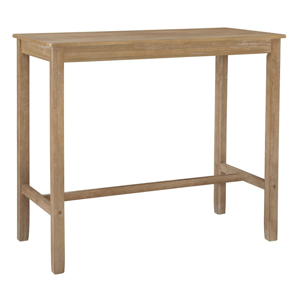 Start2Finish Claridge Bar Pub Table made of acacia wood, showcasing a sturdy and stylish furniture piece with a natural wood finish.