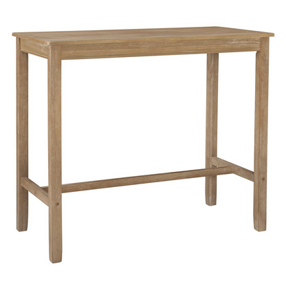 Start2Finish Claridge Bar Pub Table made of acacia wood, showcasing a sturdy and stylish furniture piece with a natural wood finish.