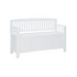 White Cynthia Storage Bench by Start2Finish featuring a cushioned top and spacious interior for seating and storage.