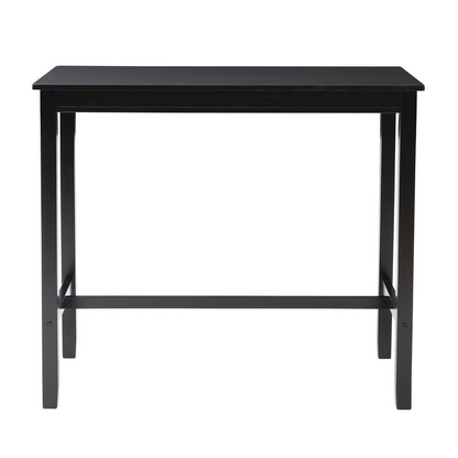 Black Claridge Bar Pub Table by Start2Finish, showcasing a sleek furniture piece with a round tabletop and sturdy base.
