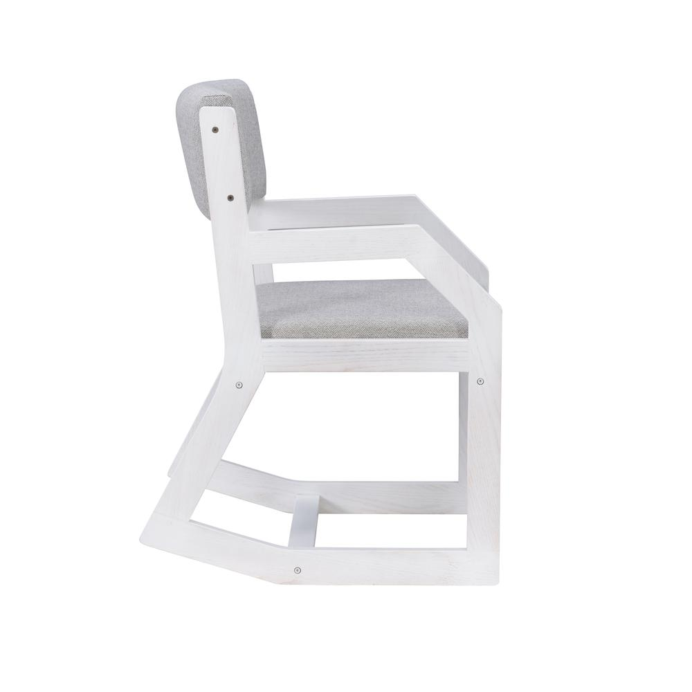 White Robin 2 Position Sled Base Chair by Start2Finish, showcasing its sleek design and sturdy sled-style base.