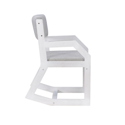 White Robin 2 Position Sled Base Chair by Start2Finish, showcasing its sleek design and sturdy sled-style base.