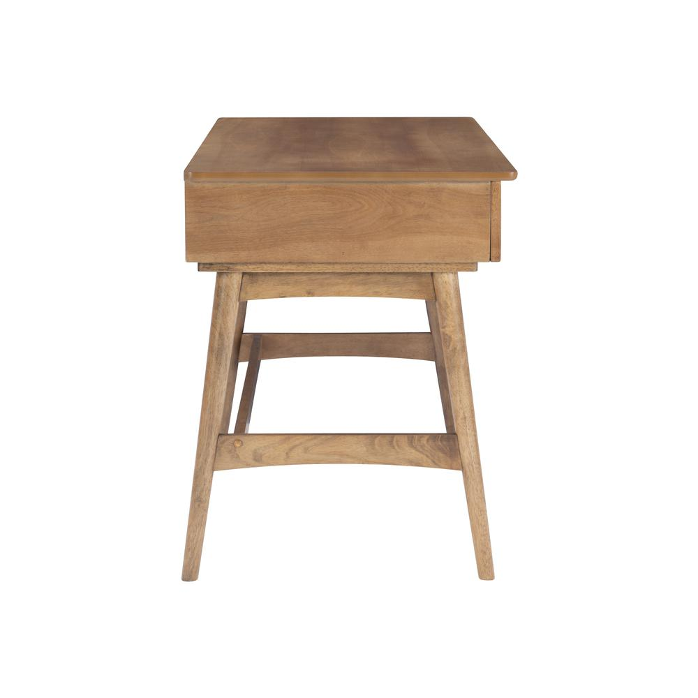 Start2Finish Ryker Rattan Desk, modern furniture with a rattan top and wooden legs, suitable for home or office workspace.