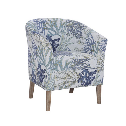 Start2Finish Simon Club Chair Oceanside in beige fabric with plush cushions and wooden legs, stylish and comfortable furniture piece.