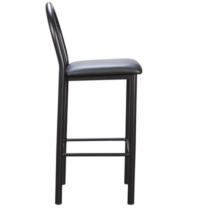 Set of two black Thayer barstools by Start2Finish featuring sleek, modern furniture design with sturdy legs and cushioned seats.