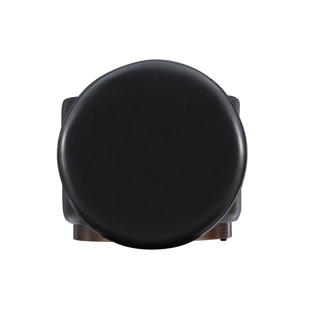 Black PU storage ottoman by Start2Finish with a cushioned top and spacious interior for extra seating and storage.