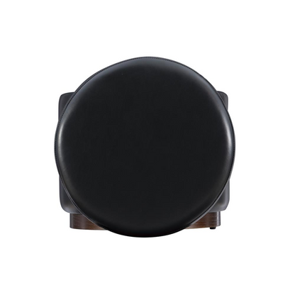 Black PU storage ottoman by Start2Finish with a cushioned top and spacious interior for extra seating and storage.