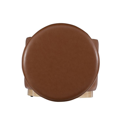 Start2Finish Blanche storage ottoman in caramel faux PU leather, showing its cushioned lid and spacious interior.