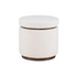 Start2Finish Blanche Storage Ottoman in natural walnut with cushioned top and hidden storage compartment.