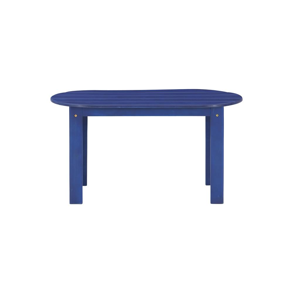 Blue Adirondack coffee table by Start2Finish, featuring a sturdy wooden design perfect for outdoor or patio furniture.