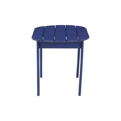 Blue Adirondack coffee table from Start2Finish furniture, featuring a sturdy wooden construction with a smooth finish.