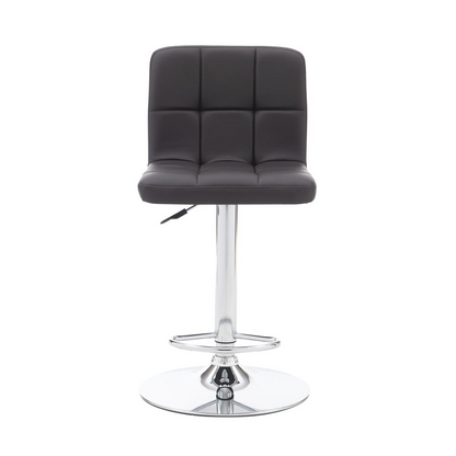 Start2Finish Clayton Barstool in chocolate with cushioned seat and wooden legs, ideal for modern kitchen or bar area.