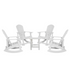 Set of four white Adirondack rocking chairs with matching side tables, outdoor furniture by Start2Finish.