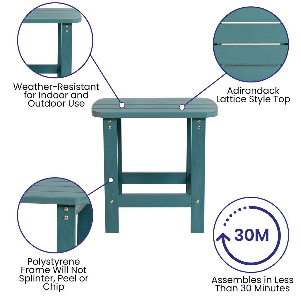 Set of 2 Sea Foam Adirondack rocking chairs with matching side table, outdoor furniture by Start2Finish