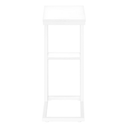 Start2Finish C-shaped accent end table with a wooden top and metal base, ideal for living rooms or bedrooms.